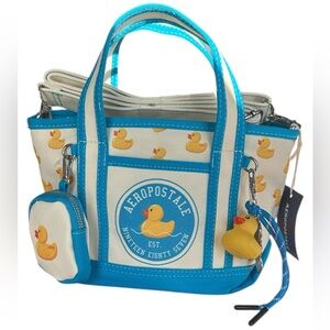 Aeropostale Rubber Duck Print Canvas Tote Bag- New